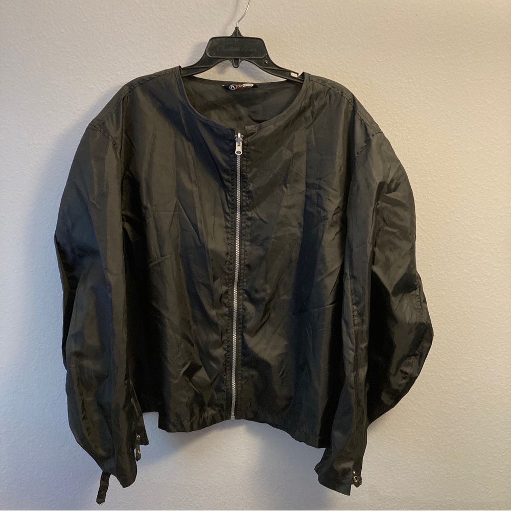 Field Sheer Black Nylon Windbreaker Jacket 2XL